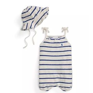 NWT Ralph Lauren Romper & Hat Set